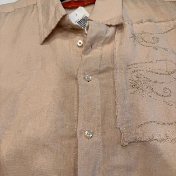 B52 Women’s Collared 1/2 Button Up Pullover Blouse Linen Tan Sz XXL NWT - Picture 11 of 12